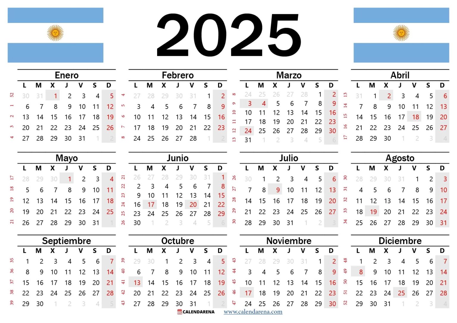 Calendario oficial de feriados 2025 cuándo habrá fines de semana